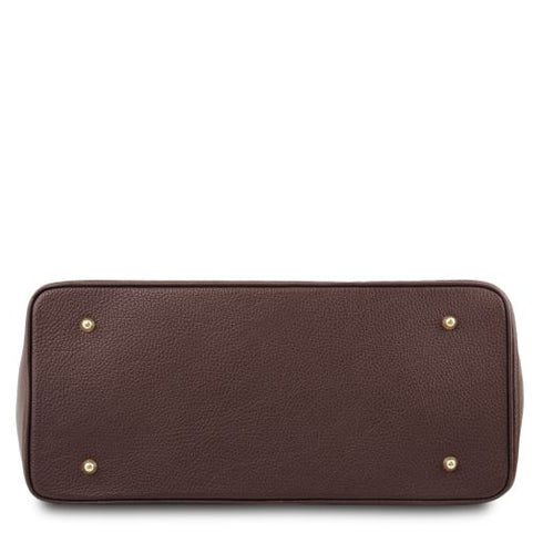 TL Bag - Leather handbag with golden hardware